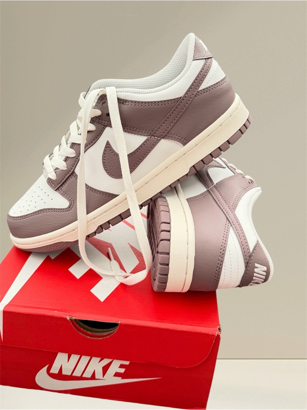 Nike Low-Top Sneakers in Dusty Mauve and White
